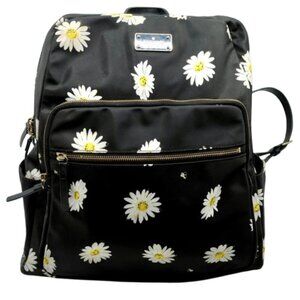 KATE SPADE~Clark Court Marin' Nylon Backpack~LARGE BLACK & DAISY PRINT BAG